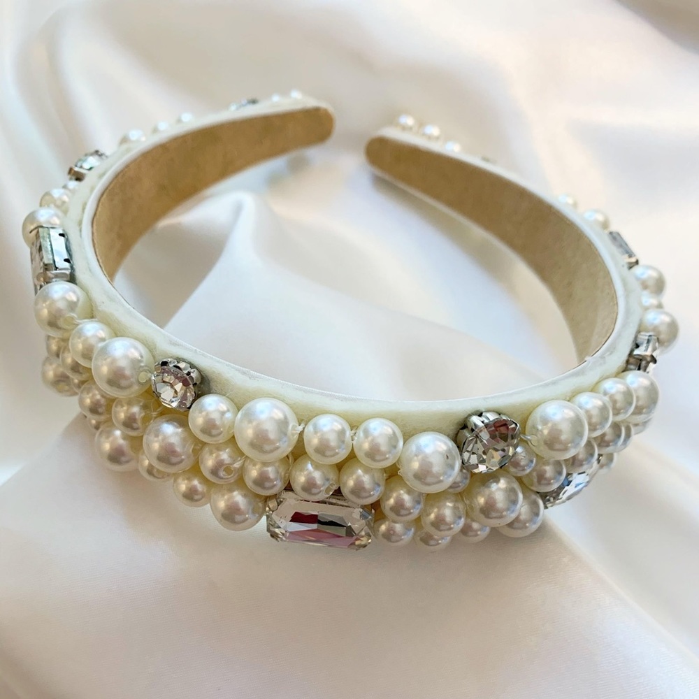 BRIDAL - AGNÈS Statement Pearls & Jewels Headband